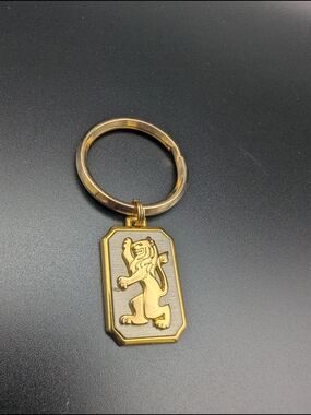 LEO Sun Sign Two Toned Silver And Gold Embossed Key Chain